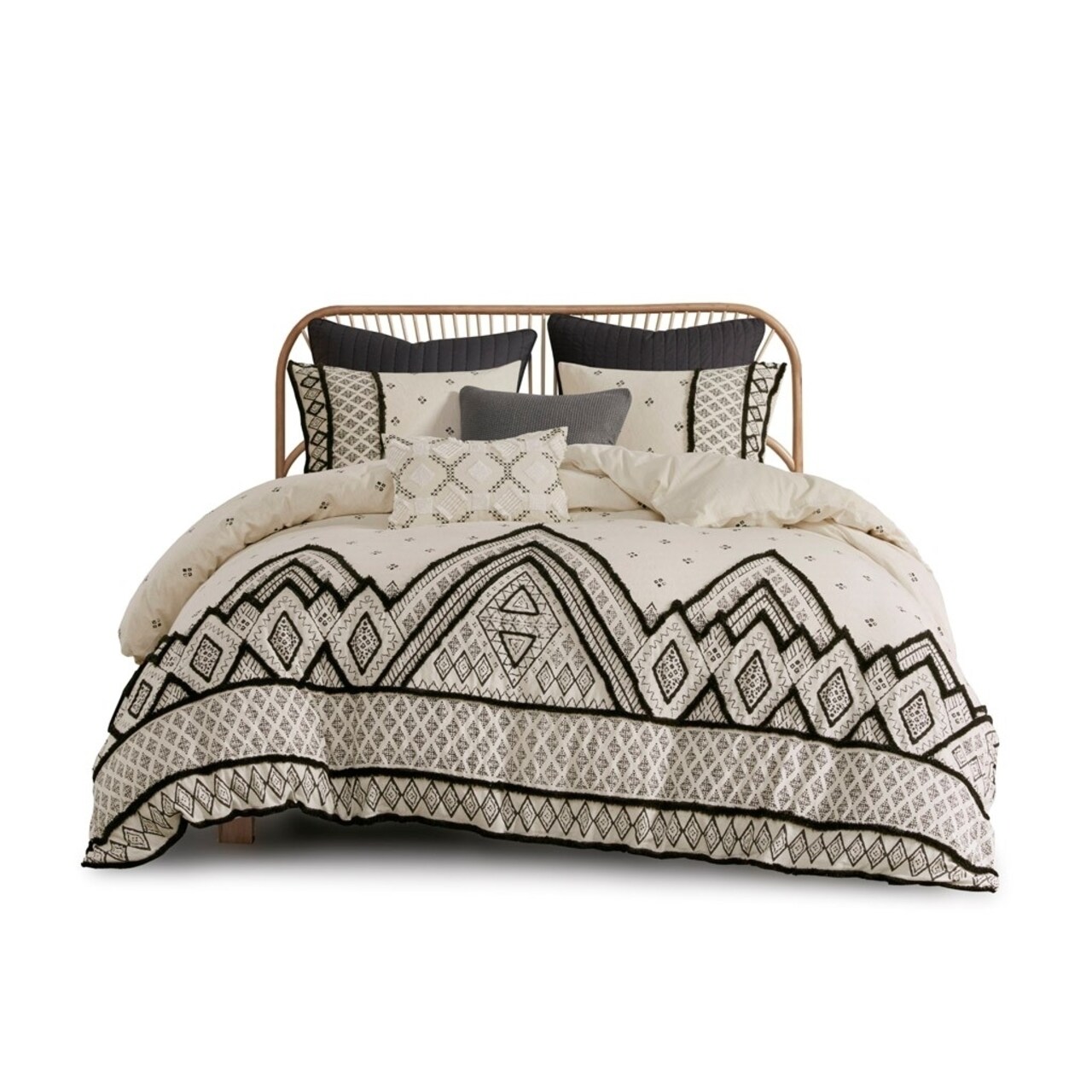 Gracie Mills Fannie Boho Eclectic Cotton And Flax Linen Blend Comforter Set - Grace-13949